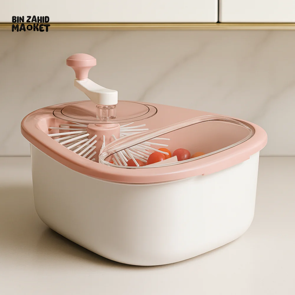 PORTABLE FRUIT & VEGETABLE WASHING BOWL WITH INTEGRATED BRUSH – QUICK RINSE EASY DRAIN - Image 11