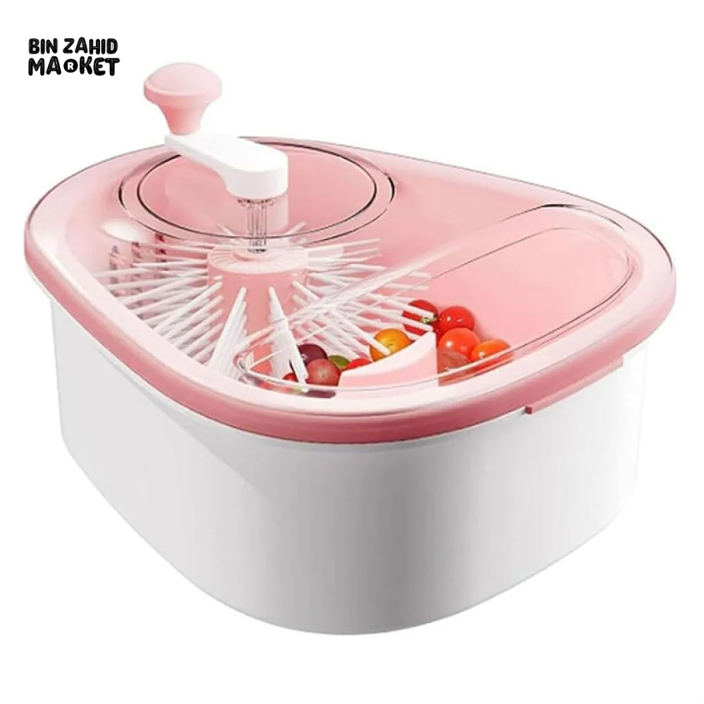 PORTABLE FRUIT & VEGETABLE WASHING BOWL WITH INTEGRATED BRUSH – QUICK RINSE EASY DRAIN - Image 6