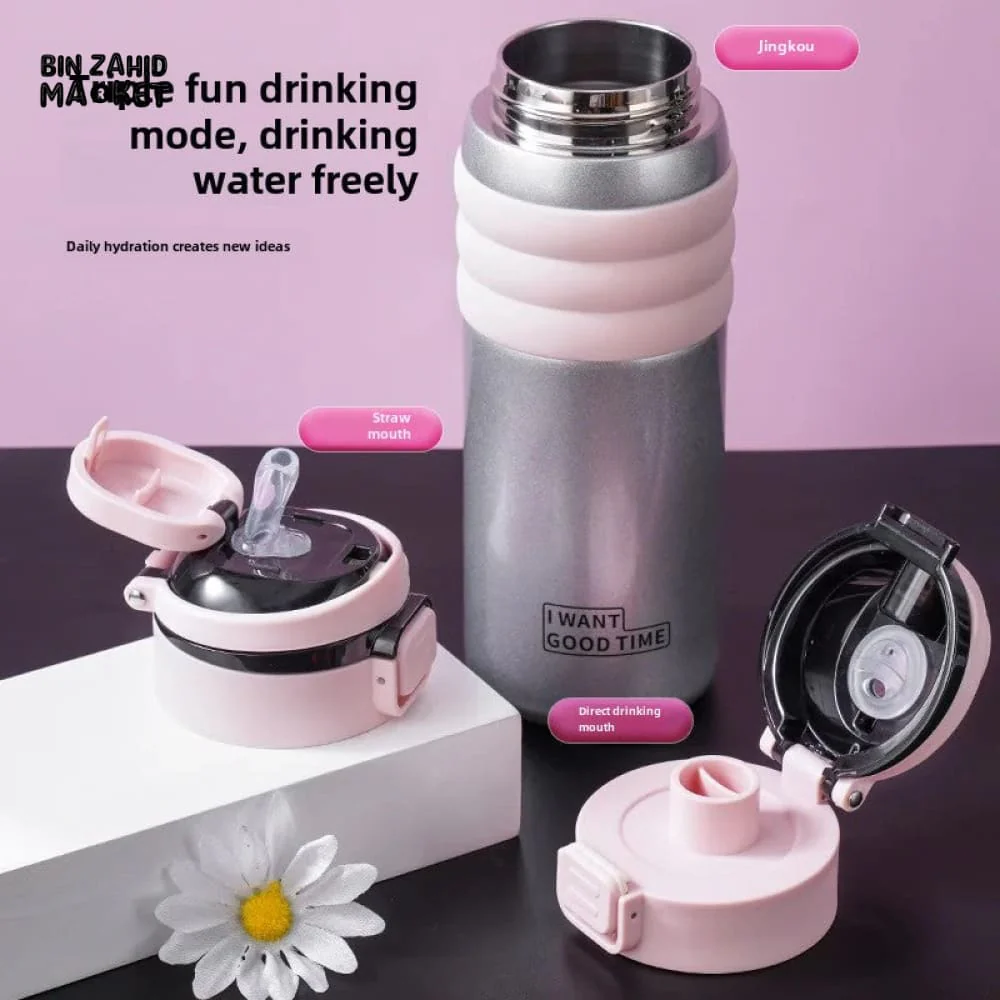 PORTABLE INSULATED WATER CUP – LARGE CAPACITY LEAK-PROOF BOTTLE FOR TRAVEL FITNESS & STUDENT USE - Image 4