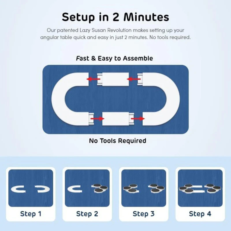 PORTABLE LAZY SUSAN ROTATING TRAY 8 PIECES  – EXTENDABLE FOOD SERVING PLATE FOR TABLES & PARTIES - Image 7