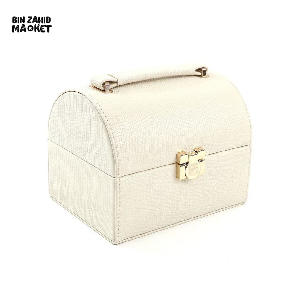 PORTABLE LUXURY MAKEUP ORGANIZER BOX WITH HANDLE - PINK - Image 4