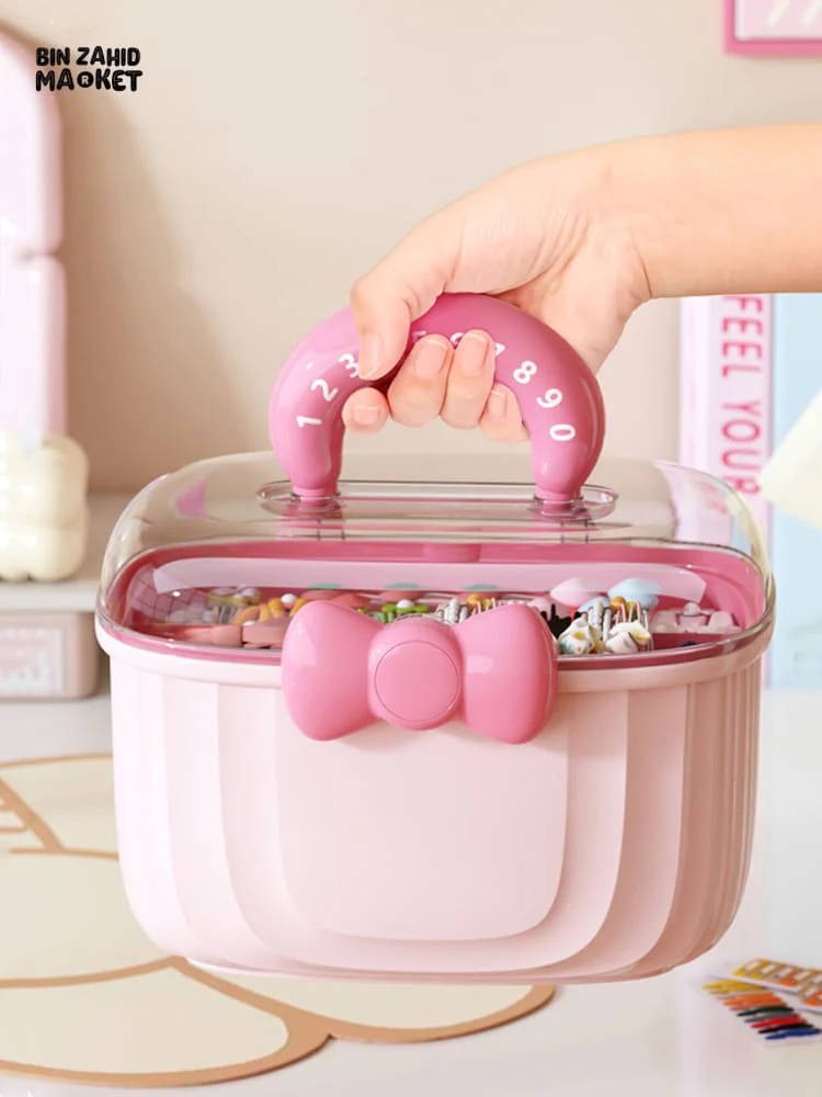 PORTABLE MAKEUP & HAIR ACCESSORY STORAGE BOX – ORGANIZER FOR HAIR CLIPS TIES EARRINGS BRACELETS & NECKLACES - Image 6