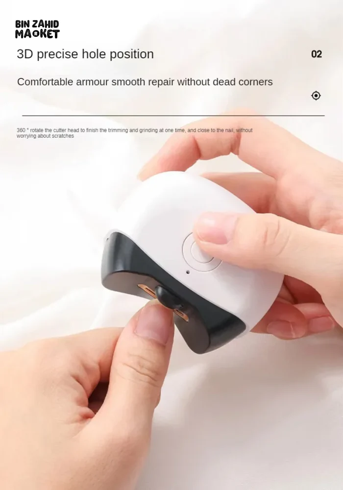 PORTABLE MINI ELECTRIC NAIL CLIPPER & POLISHER WITH LIGHT – LOW NOISE NAIL TRIMMER FOR BABY & ADULT MANICURE - Image 10