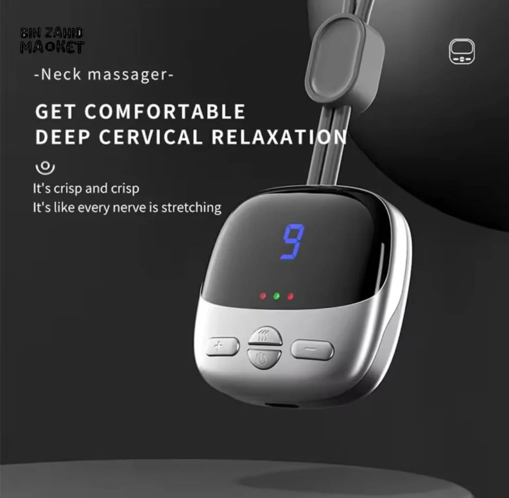 PORTABLE NECK MASSAGER – HOT COMPRESS PULSE MASSAGE RECHARGEABLE CERVICAL SPINE RELAXER - Image 10