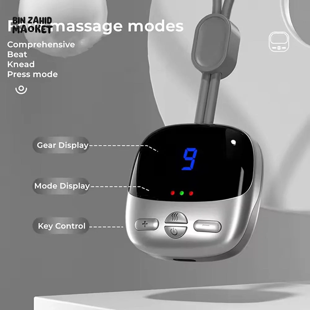 PORTABLE NECK MASSAGER – HOT COMPRESS PULSE MASSAGE RECHARGEABLE CERVICAL SPINE RELAXER - Image 2