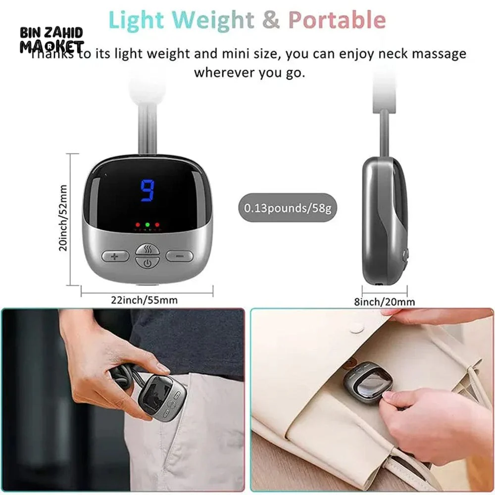 PORTABLE NECK MASSAGER – HOT COMPRESS PULSE MASSAGE RECHARGEABLE CERVICAL SPINE RELAXER - Image 6