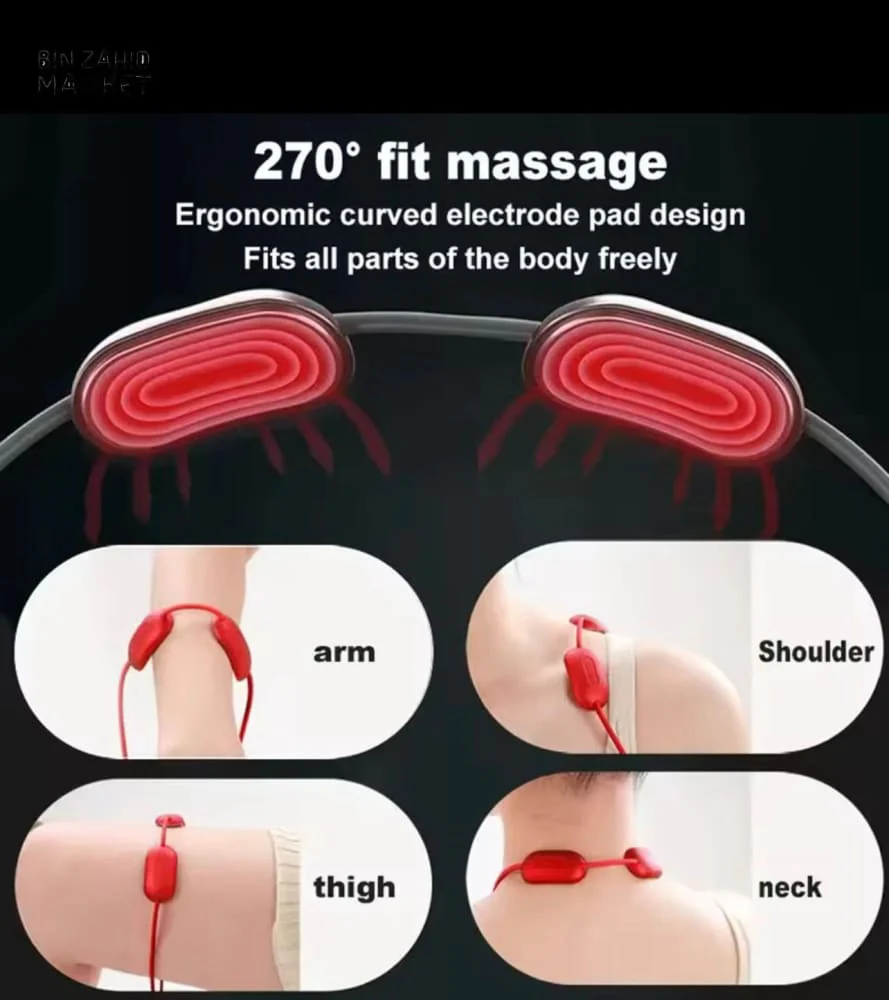 PORTABLE NECK MASSAGER – HOT COMPRESS PULSE MASSAGE RECHARGEABLE CERVICAL SPINE RELAXER - Image 8