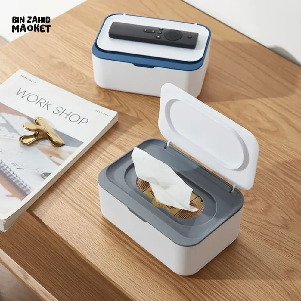 PORTABLE TISSUE STORAGE BOX WITH LID