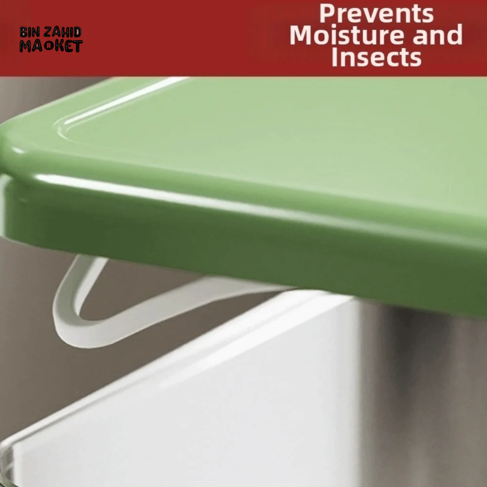 PRACTICAL PUSH-DISPENSER RICE STORAGE BOX AIRTIGHT INSECT-PROOF & MOISTURE-RESISTANT GRAIN CONTAINER - 10 KG - Image 11