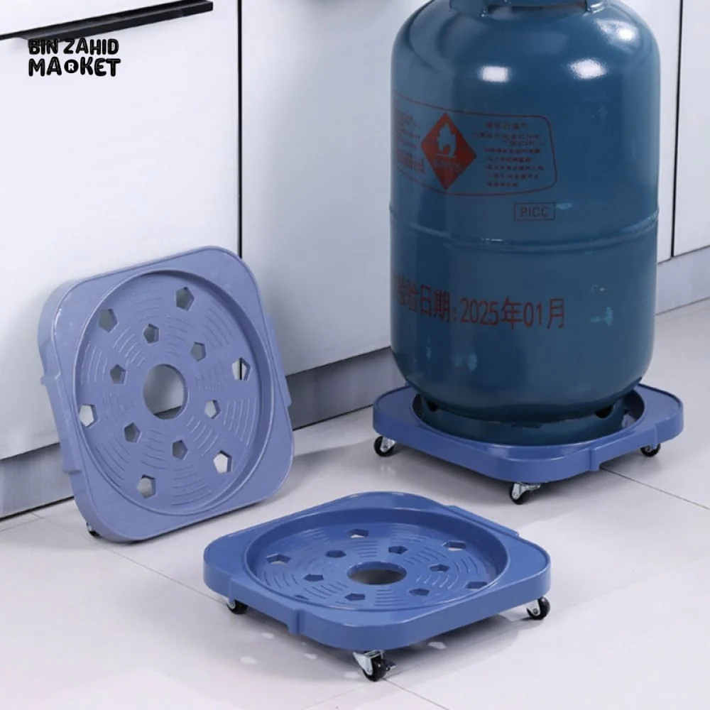 PRACTICAL ROLLING GAS CYLINDER HOLDER WITH WHEELS – HEAVY DUTY MOVABLE STAND FOR KITCHEN & HOME USE - Image 2
