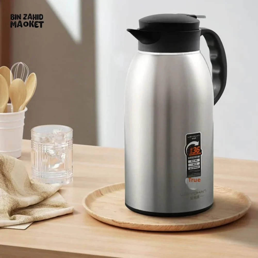 PREMIUM 2.2 LITER 304 STAINLESS STEEL VACUUM INSULATED THERMAL CARAFE – LARGE CAPACITY HOT & COLD COFFEE POT FOR HOME OFFICE AND HOTEL USE - Image 3