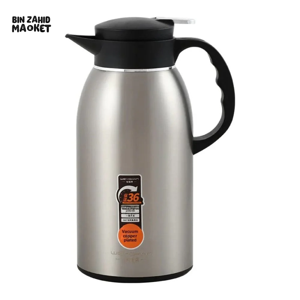PREMIUM 2.2 LITER 304 STAINLESS STEEL VACUUM INSULATED THERMAL CARAFE – LARGE CAPACITY HOT & COLD COFFEE POT FOR HOME OFFICE AND HOTEL USE - Image 4