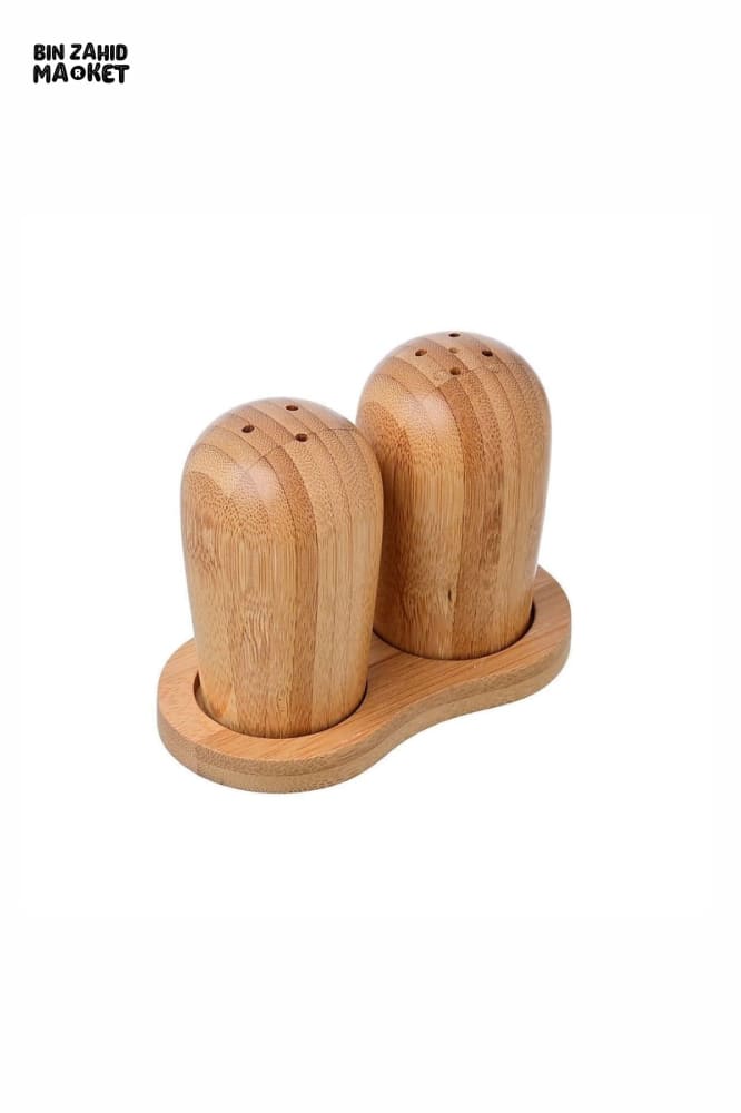 PREMIUM BAMBOO SALT & PEPPER SHAKER SET WITH STAND – MODERN NATURAL KITCHEN ESSENTIAL - Image 2