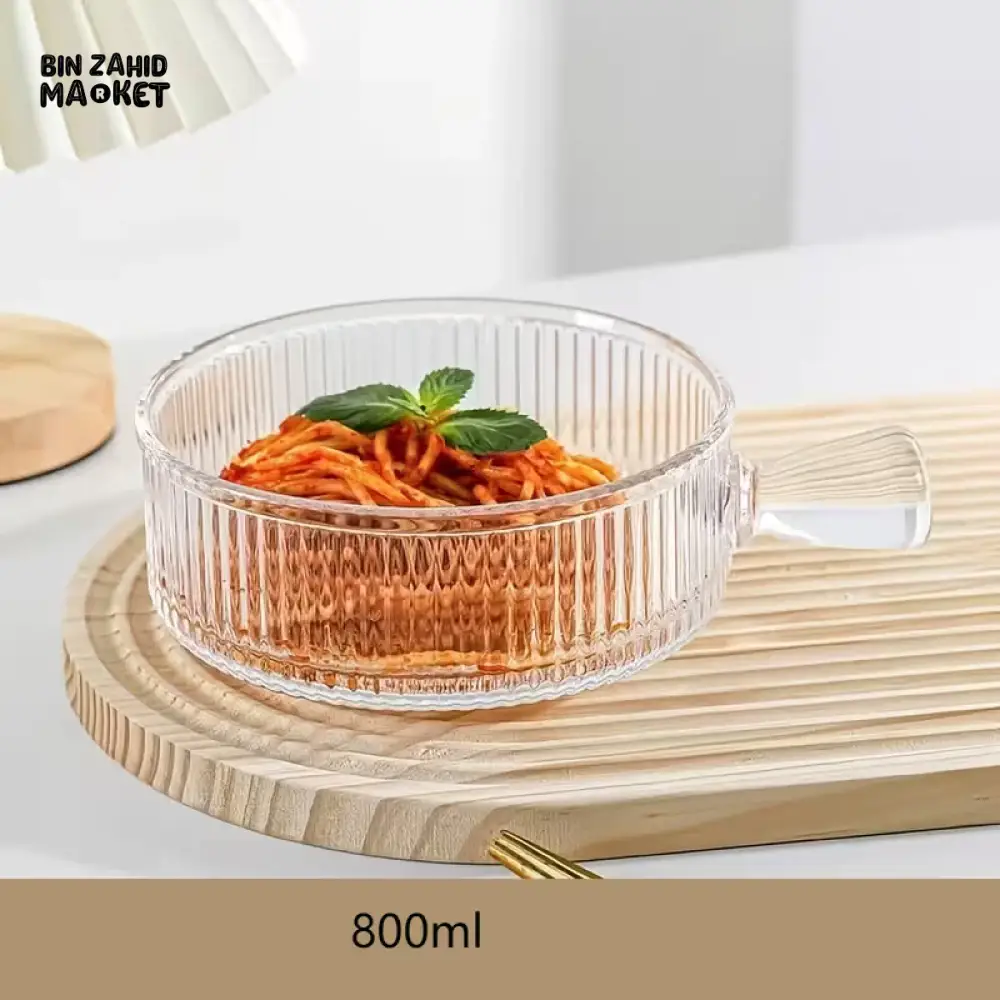 PREMIUM CLEAR GLASS BOWL WITH HANDLE – 6 INCH TABLEWARE SERVING BOWL - Image 3