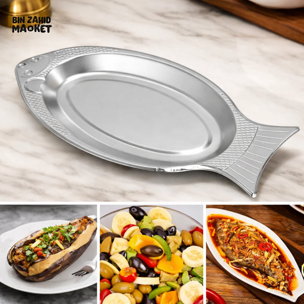 PREMIUM FISH-SHAPED STAINLESS STEEL PLATE – ELEGANT KITCHEN SERVING DISH - Image 3