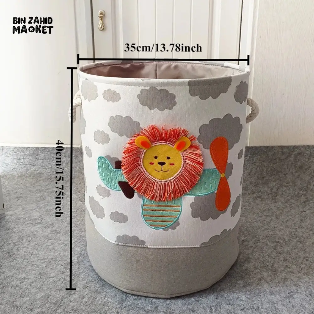 PREMIUM FOLDABLE LAUNDRY & TOY STORAGE BASKET – CUTE CARTOON ANIMAL MULTIPURPOSE ORGANIZER BIN - DINO - Image 12