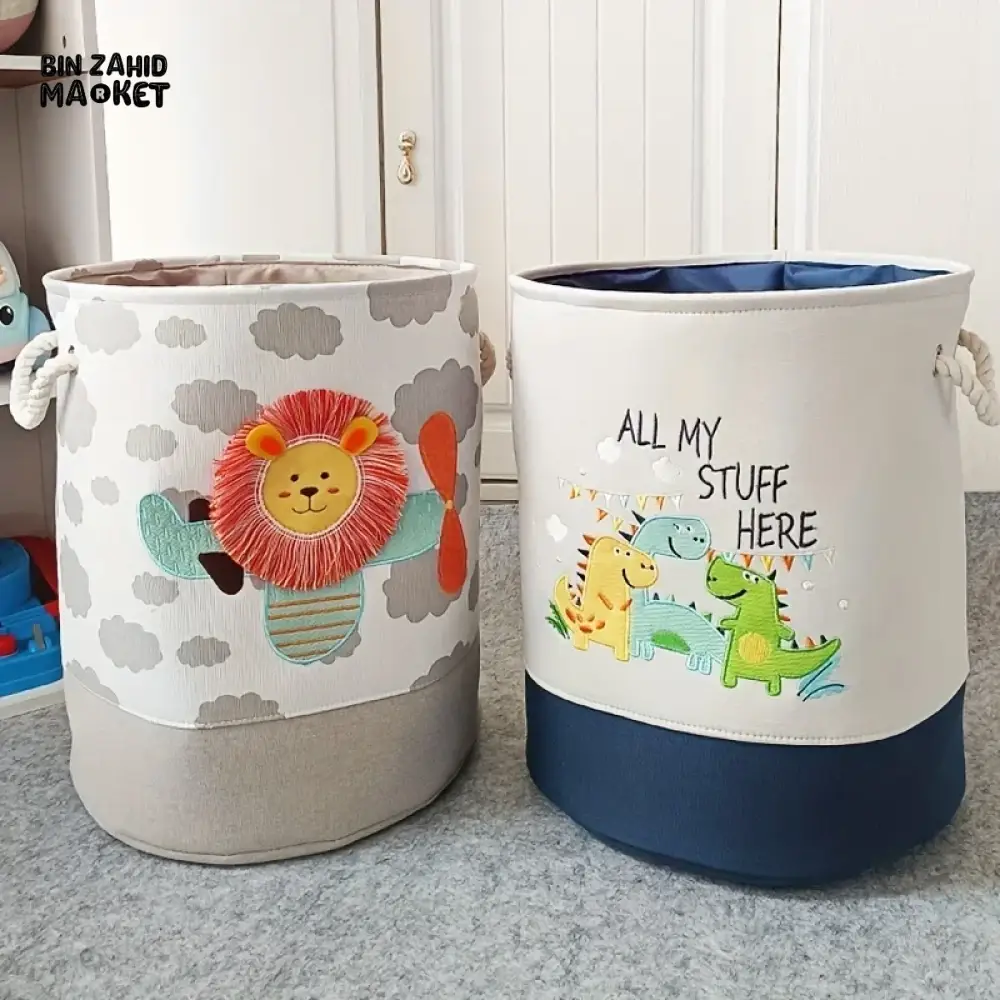 PREMIUM FOLDABLE LAUNDRY & TOY STORAGE BASKET – CUTE CARTOON ANIMAL MULTIPURPOSE ORGANIZER BIN - LION - Image 4