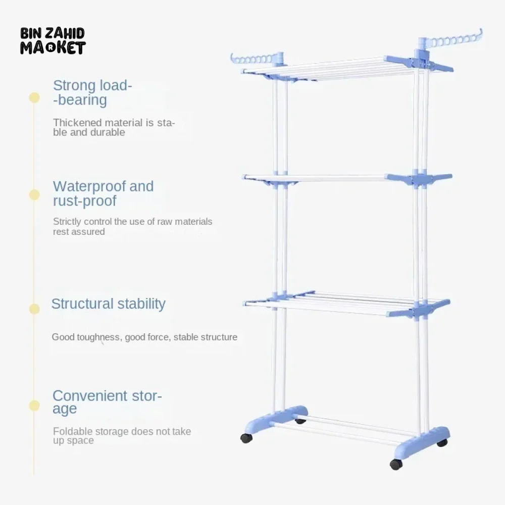 PREMIUM FOLDABLE STAINLESS STEEL DRYING RACK FOR LARGE CLOTHES SPACE-SAVING LAUNDRY DRYER WITH STURDY BASE - Image 4