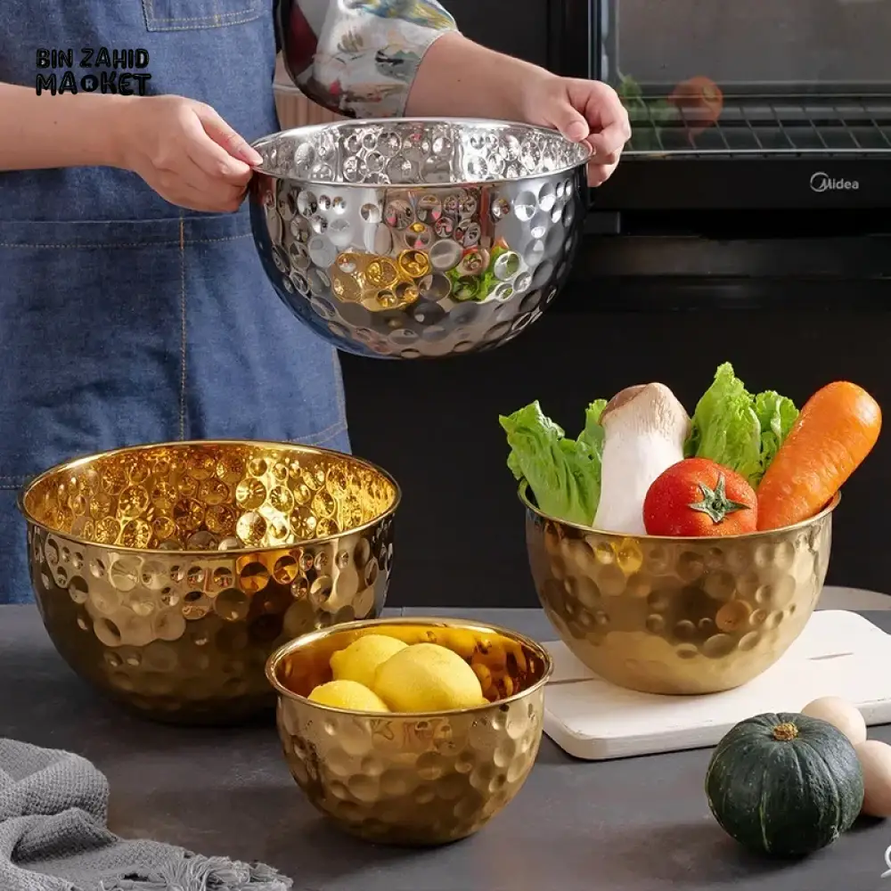 PREMIUM GOLD FINISH STAINLESS STEEL BOWL – MULTIPURPOSE - Image 3