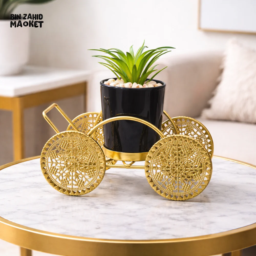 PREMIUM GOLD METAL BICYCLE PLANT HOLDER – HOME & OFFICE ACCENT