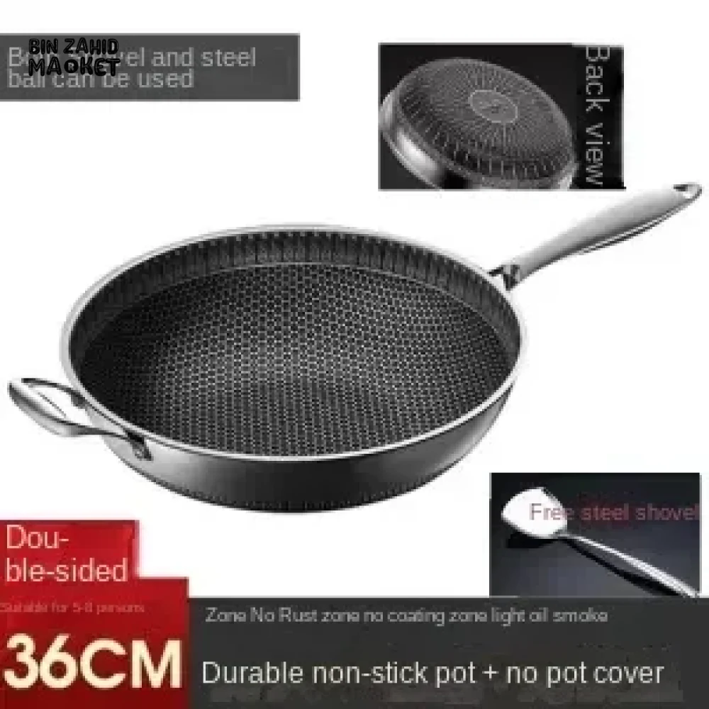 PREMIUM HONEYCOMB WOK 316 STAINLESS STEEL NON-STICK GAS & INDUCTION READY - Image 15