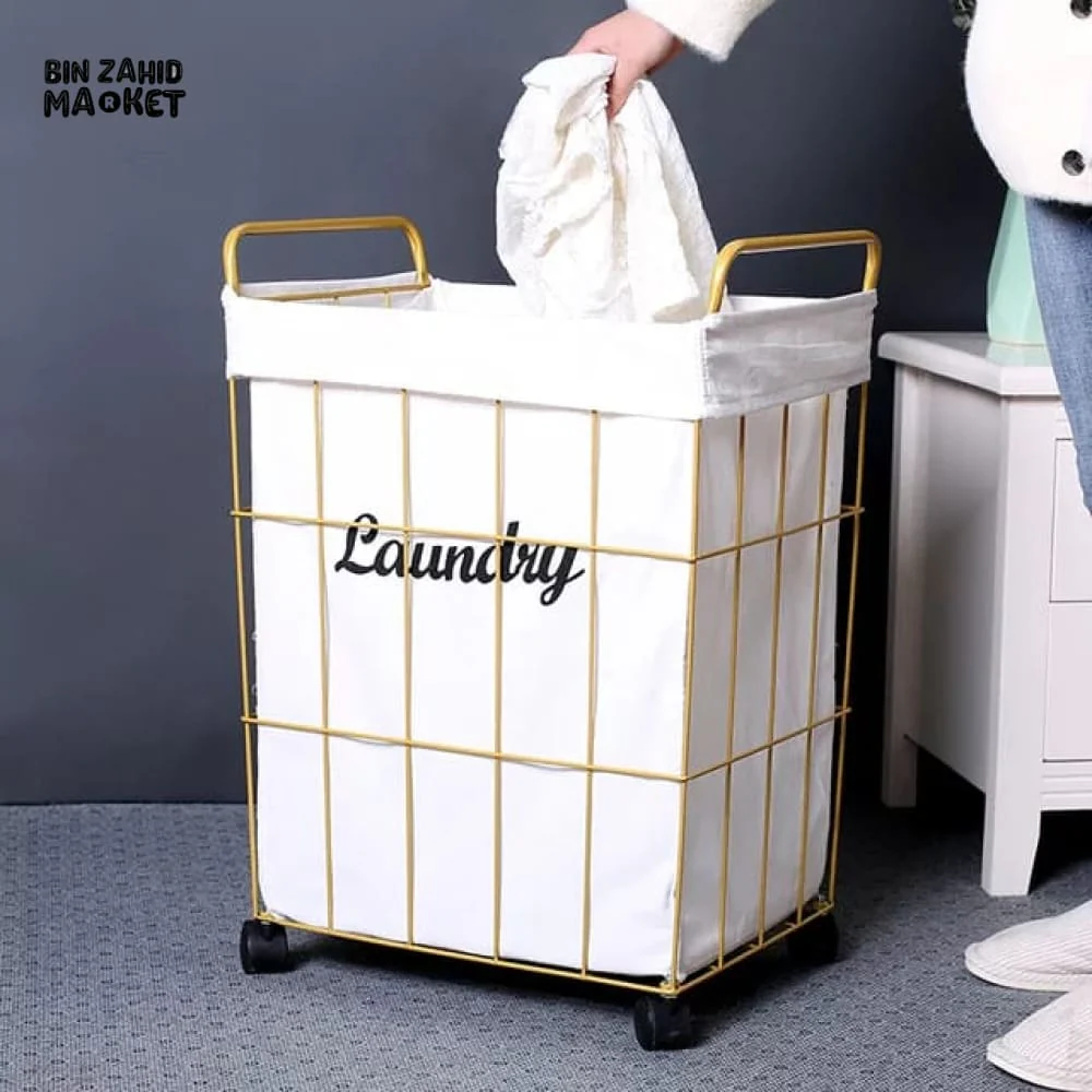 PREMIUM LAUNDRY BASKET WITH ROLLING WHEELS - Image 3