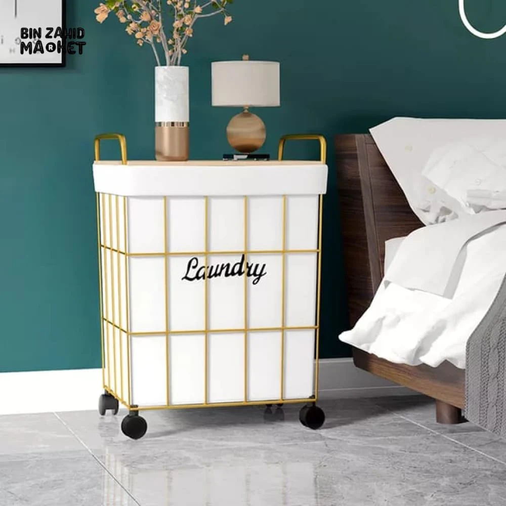 PREMIUM LAUNDRY BASKET WITH ROLLING WHEELS - Image 4