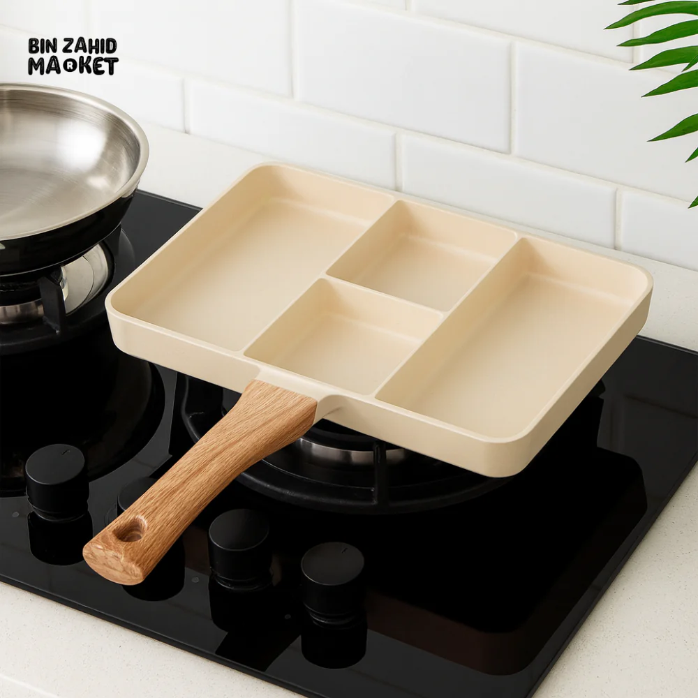 PREMIUM NON-STICK 4-HOLE FRYING PAN – PERFECT FOR EGGS STEAK & BREAKFAST COMPATIBLE WITH GAS & INDUCTION COOKERS