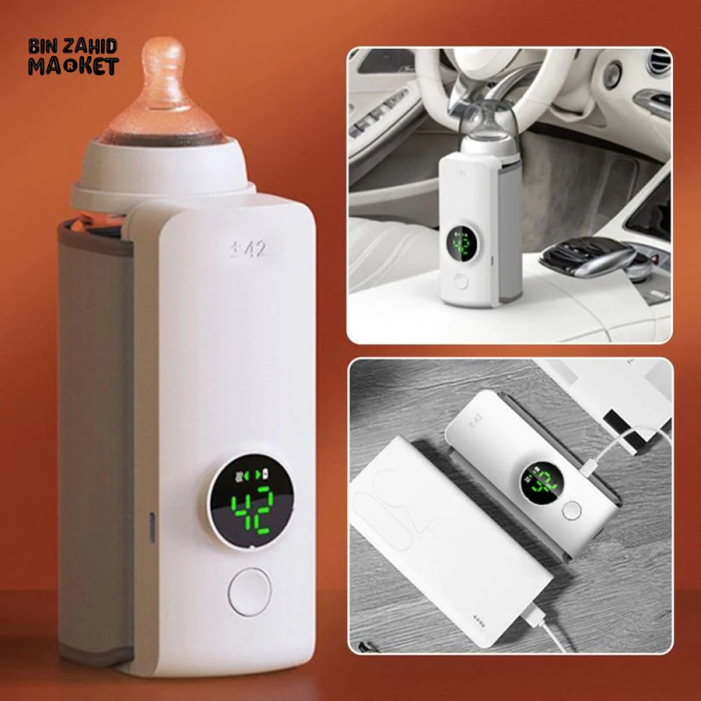 PREMIUM PORTABLE BABY BOTTLE WARMER – USB RECHARGEABLE WIRELESS TRAVEL MILK HEATER FOR BREAST MILK & FORMULA - Image 5