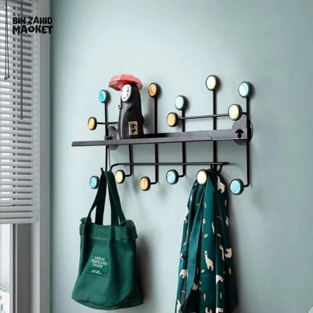 PREMIUM WALL SHELF WITH HOOKS - Image 7