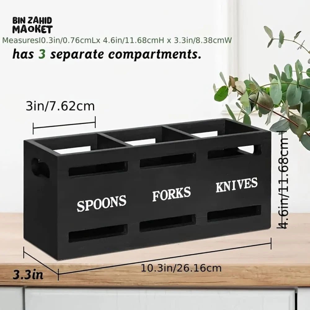 PREMIUM WOODEN DINING TABLE CUTLERY ORGANIZER – MULTI-SECTION UTENSIL TRAY - Image 6