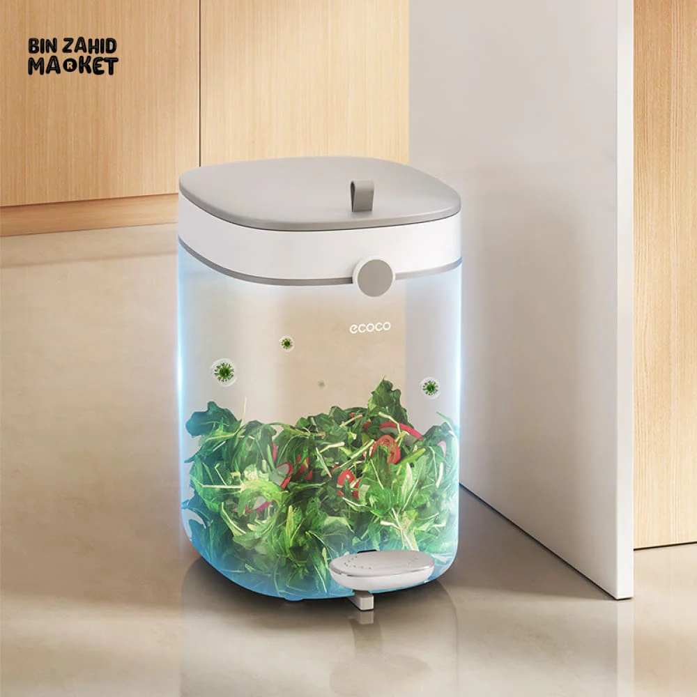 ECOCO HANDS-FREE FOOT PEDAL TRASH CAN 12 LITRE – COMPACT WASTE SOLUTION - Image 3