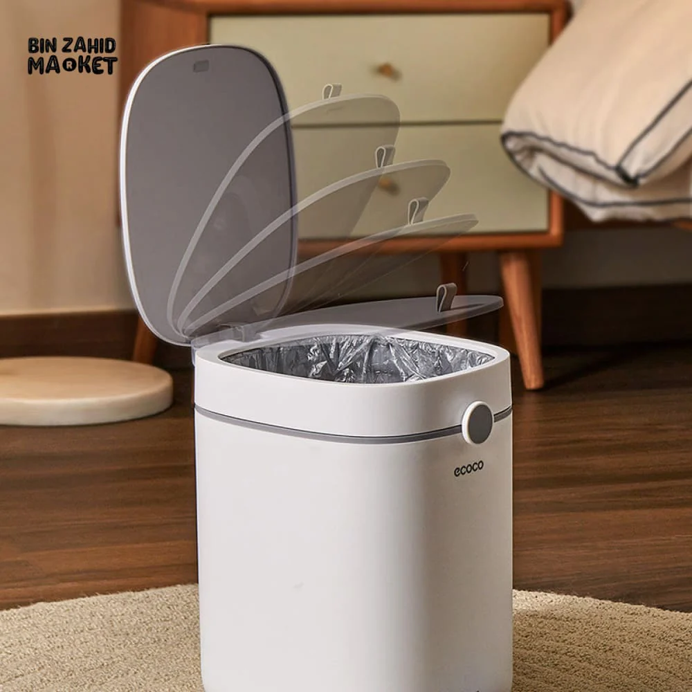 ECOCO HANDS-FREE FOOT PEDAL TRASH CAN 12 LITRE – COMPACT WASTE SOLUTION - Image 5