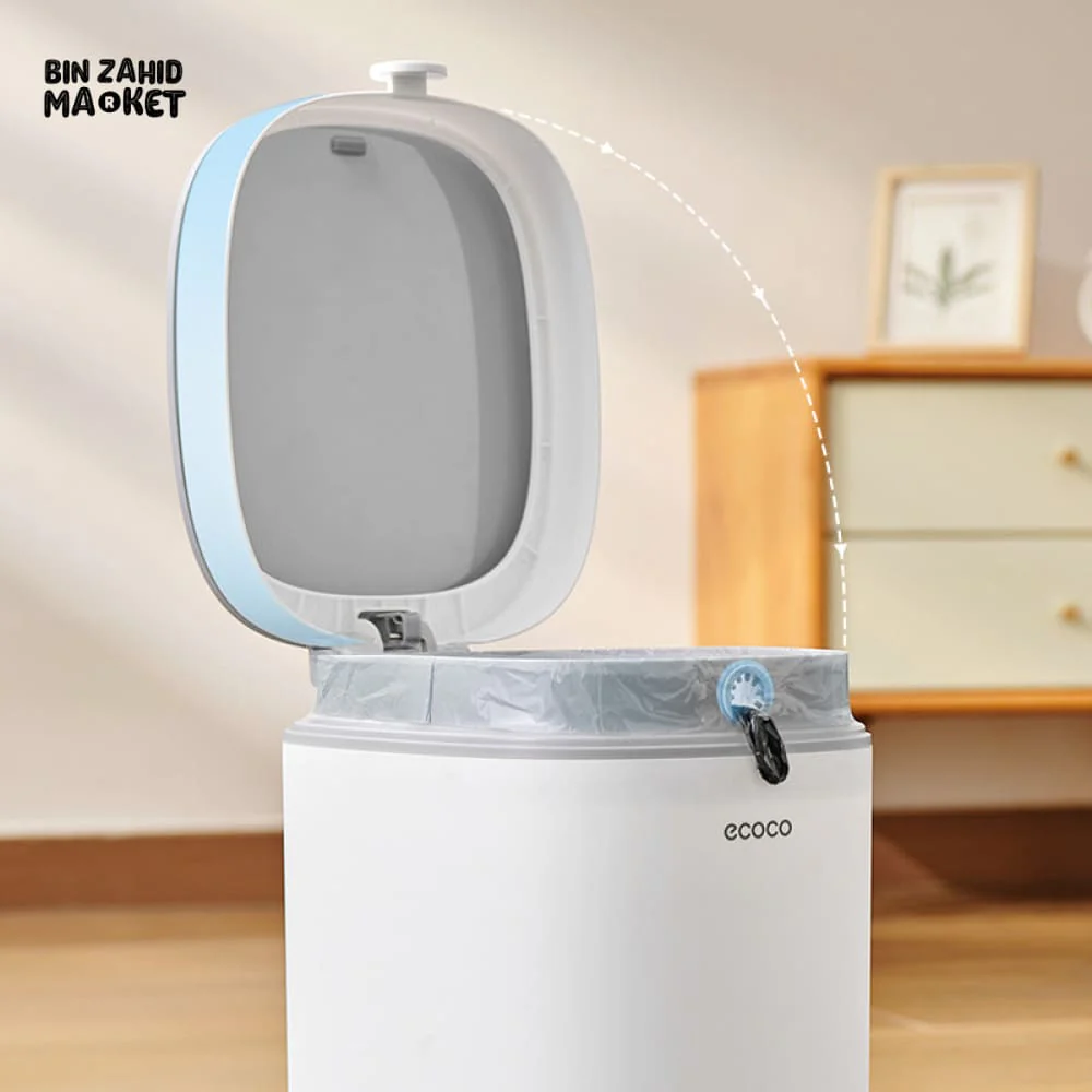 ECOCO HANDS-FREE FOOT PEDAL TRASH CAN 12 LITRE – COMPACT WASTE SOLUTION - Image 6