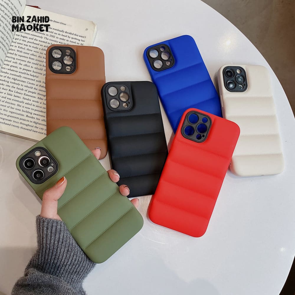 PUFFER JACKET DESIGN IPHONE CASE – STYLISH QUILTED SHOCKPROOF COVER - Image 2