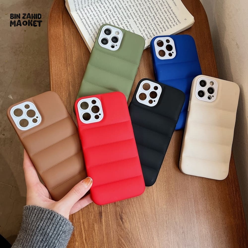 PUFFER JACKET DESIGN IPHONE CASE – STYLISH QUILTED SHOCKPROOF COVER - Image 3