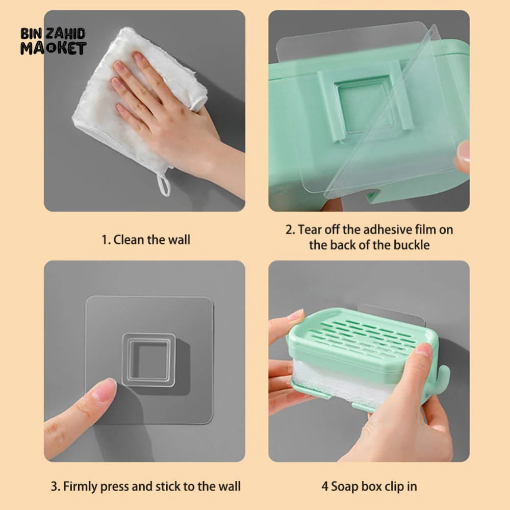 PUNCH-FREE DRAIN SOAP HOLDER – NO-DRILL WALL-MOUNTED SOAP BOX FOR HOME & BATHROOM - Image 7
