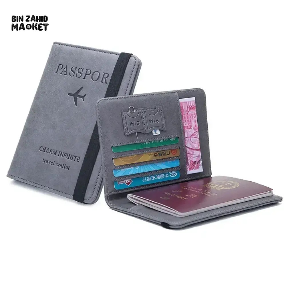 PREMIUM LEATHER PASSPORT COVER – ELASTIC BAND CARD & DOCUMENT STORAGE SLIM TRAVEL - Image 5