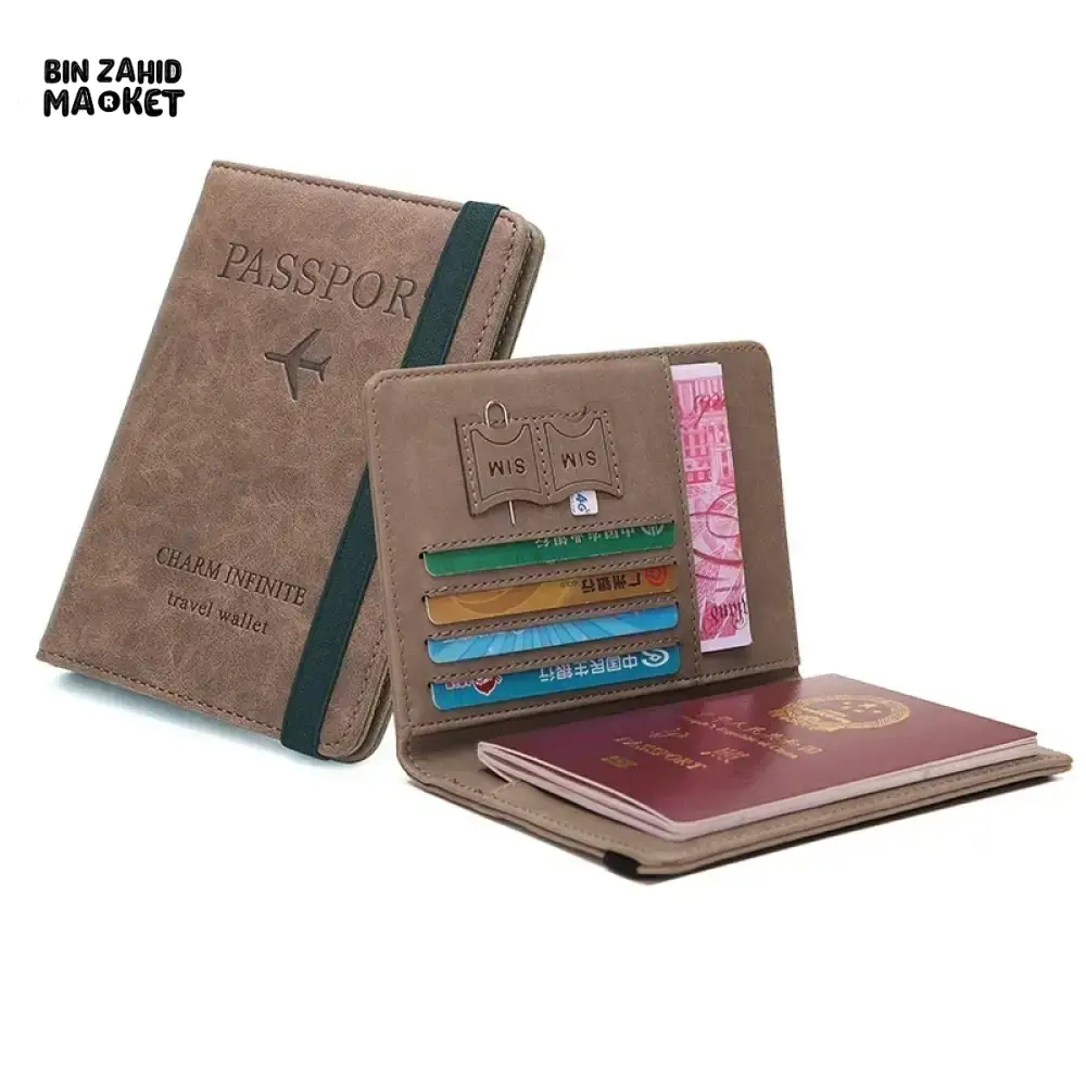 PREMIUM LEATHER PASSPORT COVER – ELASTIC BAND CARD & DOCUMENT STORAGE SLIM TRAVEL - Image 6