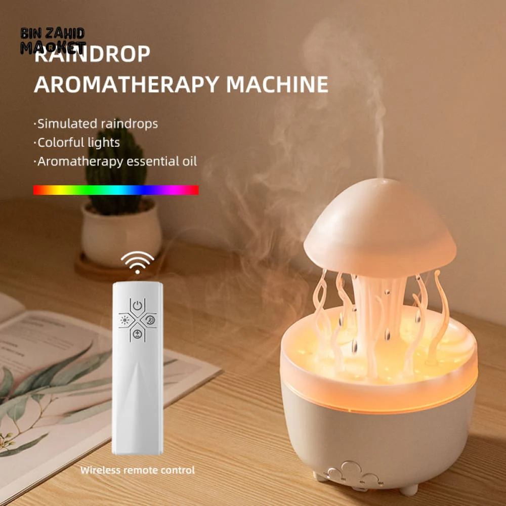 RAINDROP JELLYFISH AROMATHERAPY HUMIDIFIER WITH REMOTE CONTROL – LED MIST DIFFUSER FOR BEDROOM & OFFICE - Image 3