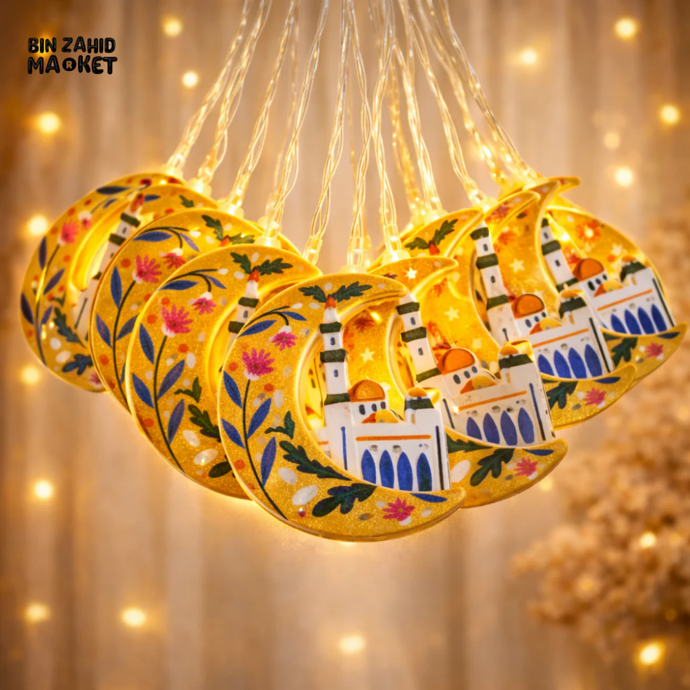 RAMADAN SPECIAL LED STRING LIGHTS WARM GLOW ISLAMIC FESTIVE DECOR - MOONMOSQUE GLOW