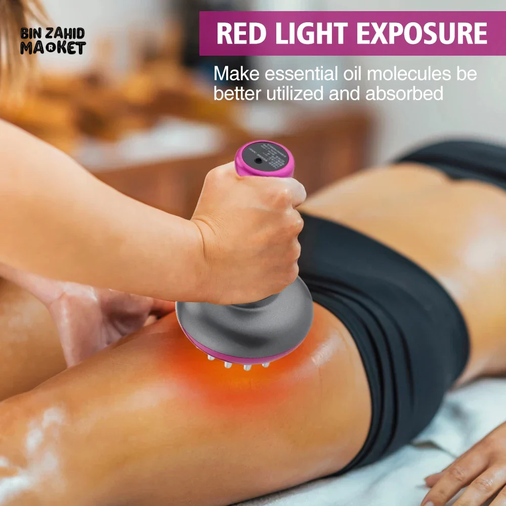 RECHARGEABLE GUA SHA MASSAGER – HEATING BODY SHAPING & MERIDIAN SCRAPING BRUSH FOR LYMPHATIC CARE - Image 4