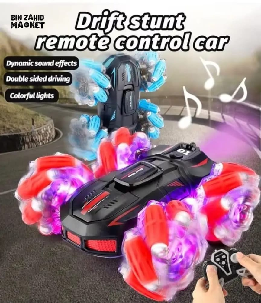 REMOTE CONTROL STUNT DRIFT CAR WITH WATCH CONTROLLER LIGHTS SOUNDS & REALISTIC SMOKE EFFECTS - Image 4