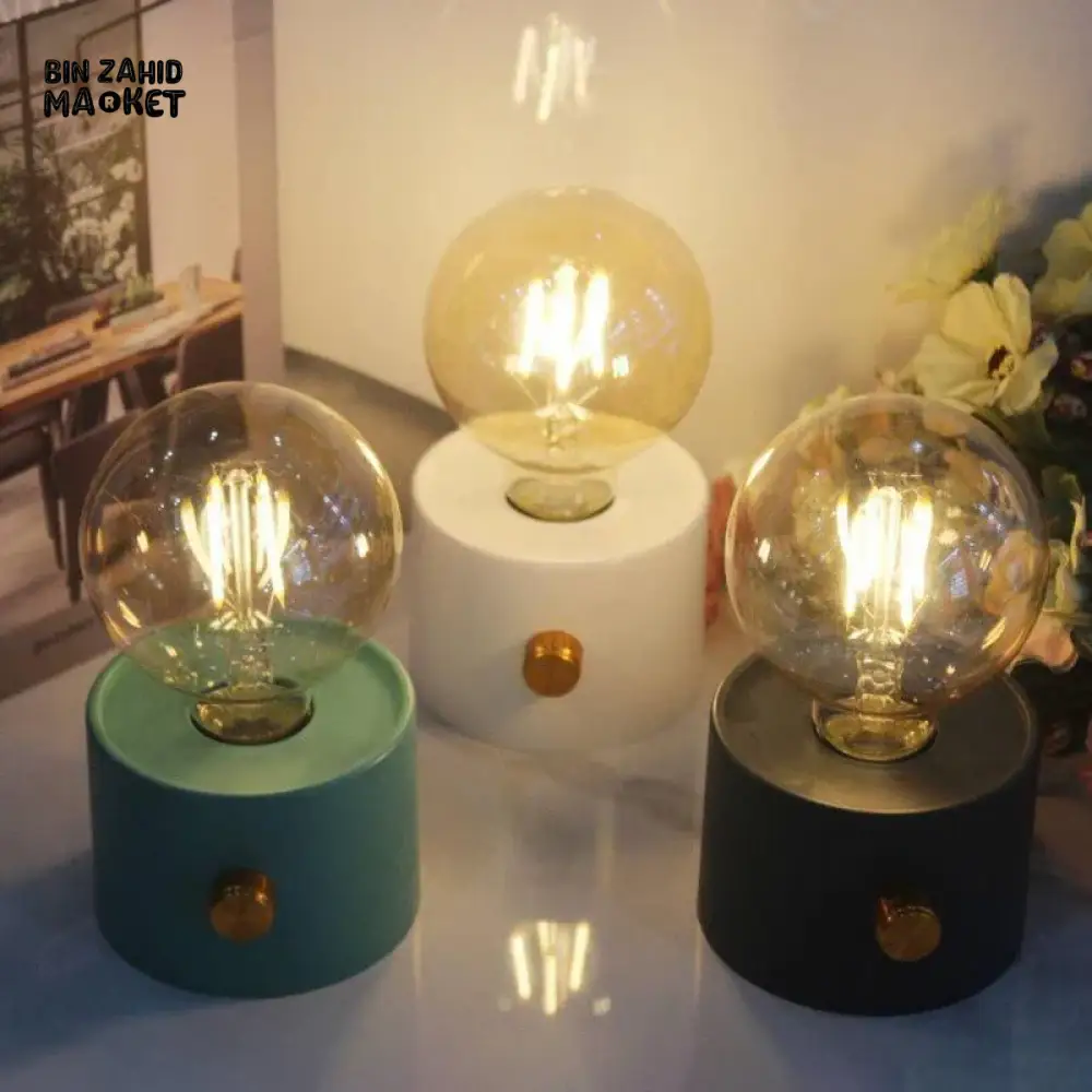 RETRO BULB SHAPE LED NIGHT LIGHT – BATTERY OPERATED DESKTOP LAMP - Image 2