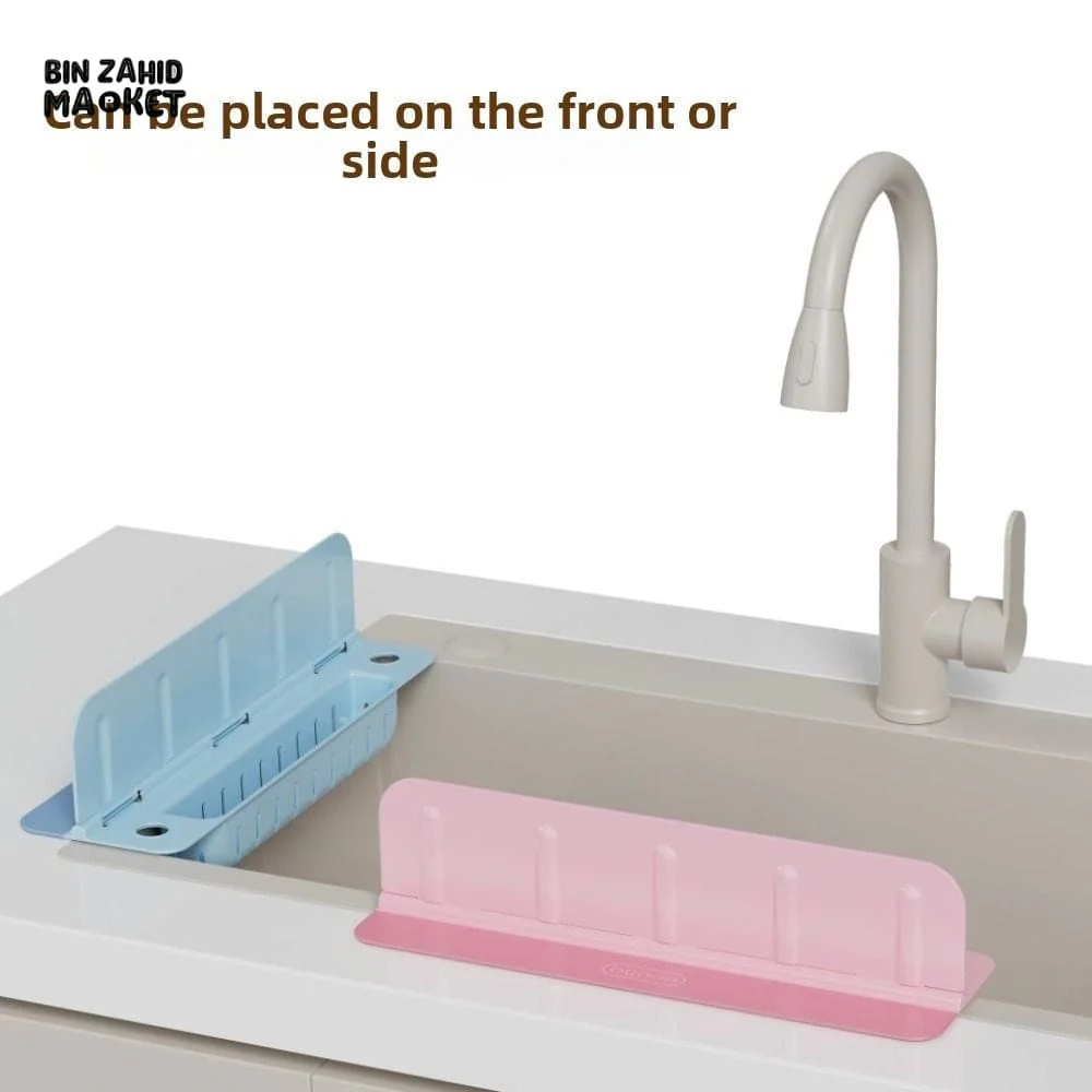 REUSABLE KITCHEN SINK WATER DEFLECTOR PLATE WITH SUCTION CUP – SPLASH-PROOF SOAP & SPONGE RACK - Image 3