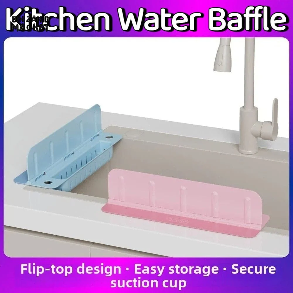 REUSABLE KITCHEN SINK WATER DEFLECTOR PLATE WITH SUCTION CUP – SPLASH-PROOF SOAP & SPONGE RACK - Image 5