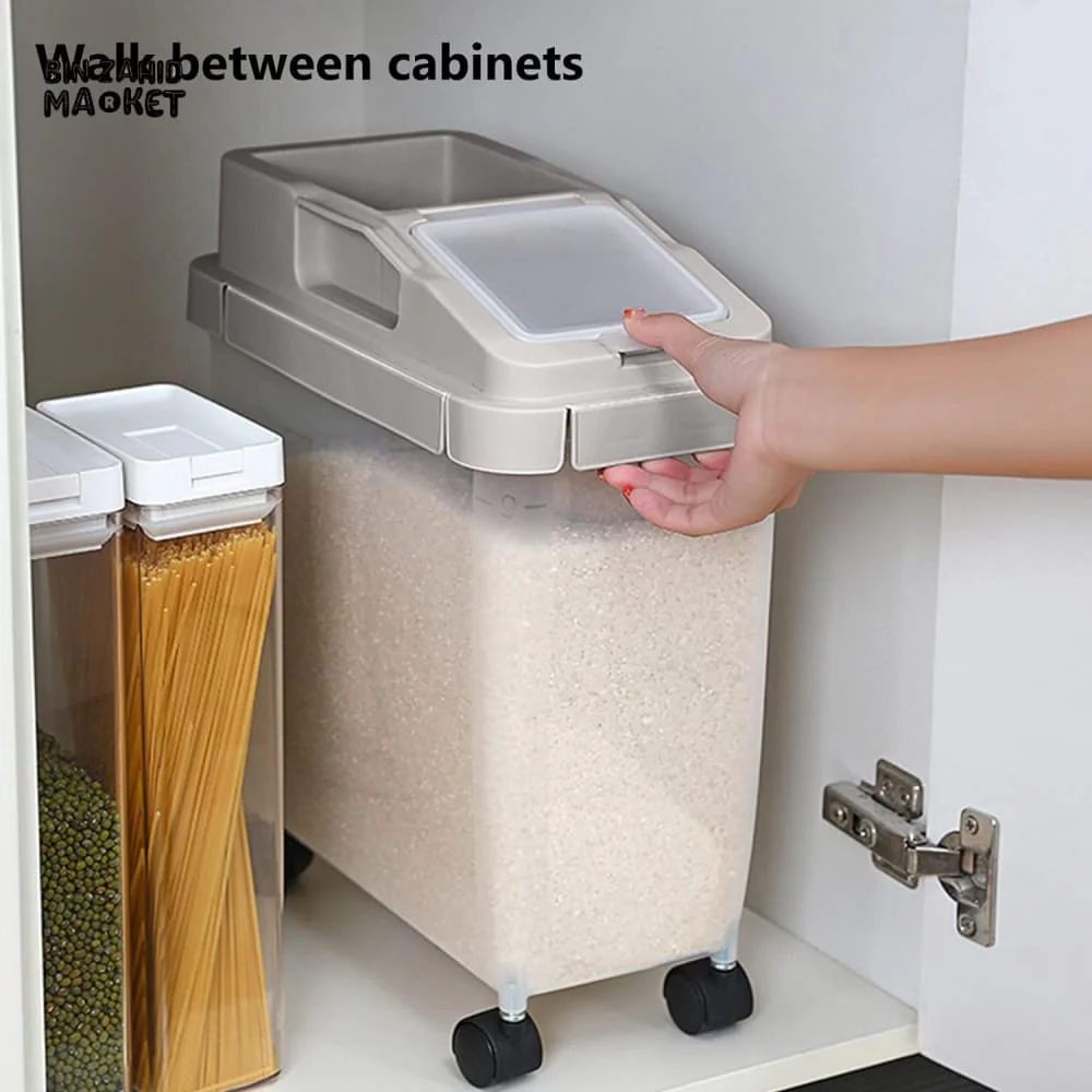 RICE CONTAINER STORAGE BOX WITH WHEELS - Image 4