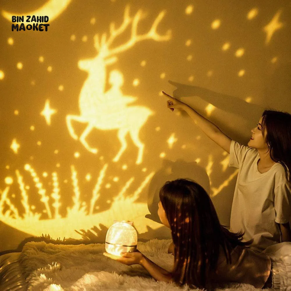 ROTATABLE LED PROJECTOR LAMP – 3 LIGHT MODES DREAMY STAR & MOON NIGHT LIGHT - Image 3