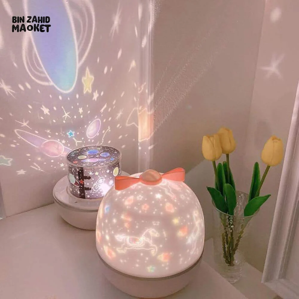 ROTATABLE LED PROJECTOR LAMP – 3 LIGHT MODES DREAMY STAR & MOON NIGHT LIGHT - Image 5