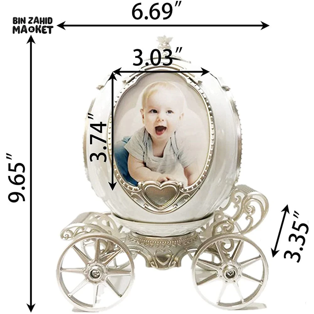 ROTATING DECORATIVE PHOTO FRAME WITH PUMPKIN CAR MUSIC BOX – CUSTOM 4-PHOTO PERSONALIZED DESK FRAME - Image 7